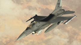 A U.S. Air Force F-16 Fighting Falcon assigned to the 77th Expeditionary Fighter Squadron flies 
within the U.S. Central Command Area of responsibility, March 20, 2023. F-16 aircraft are 
deployed to the CENTCOM AOR to deter adversaries, provide combat airpower and ensure 
regional security. (U.S. Air Force photo by Tech. Sgt. Daniel Asselta)