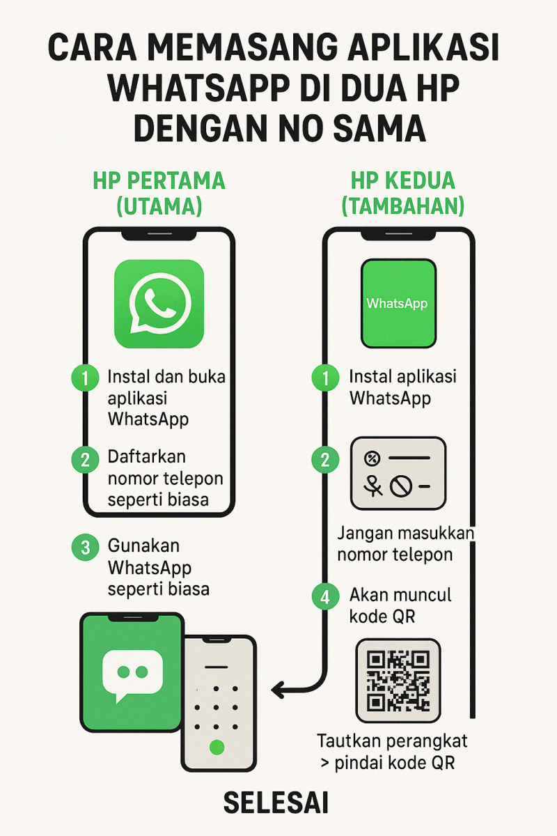 cara memasang WhatsApp di dua HP dengan nomor yang sama